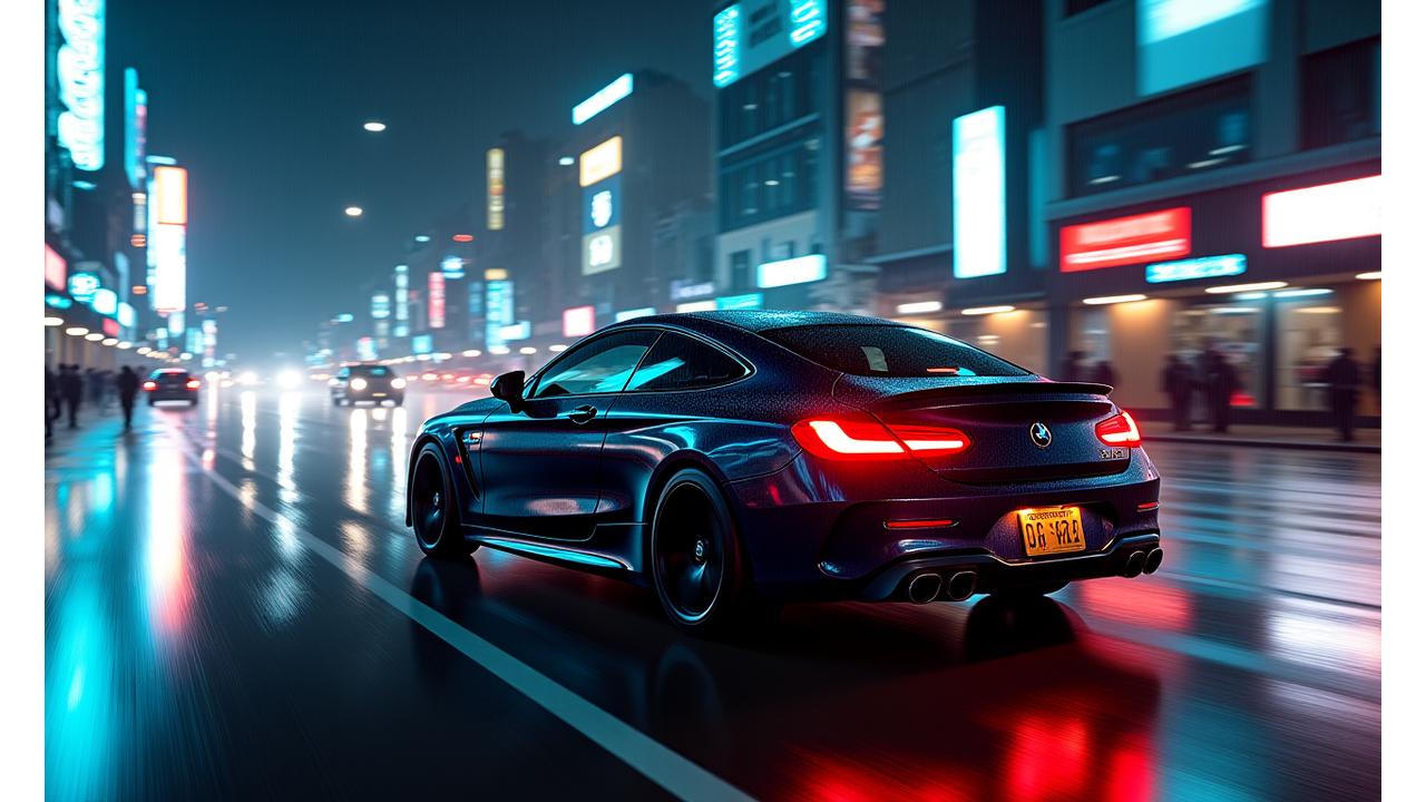 Dynamic modern cars on a city road